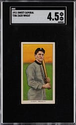 1909-1911 T206 White Border Zack Wheat SGC VG/EX+ 4.5