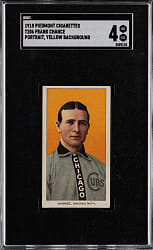 1909-1911 T206 White Border Frank Chance Portrait, Yellow Background SGC VG/EX 4