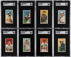 1909-1911 T206 White Border SGC EX 5 Graded Group (8) with Red Kleinow & Frank Smith Variations