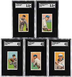 1909-1911 T206 White Border Brooklyn Superbas SGC VG+ 3.5 to VG/EX 4 Graded Group (5)
