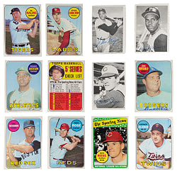 1969 Topps Singles & Deckle Edge Collection (400+) with #260 Reggie Jackson Rookie & Several Hall of Famers