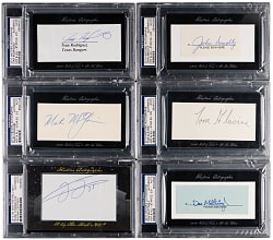 2010-2012 Historic Autographs Hall of Famer/Star Signature Card Collection (14) with Mattingly, McGwire & F. Thomas - All PSA/DNA Certified