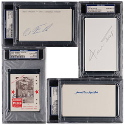 Hall of Famer and Star Signed Flats (12) with (10) PSA/DNA Certified Including Mays & Furillo