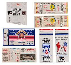 1971-2010 Philadelphia Multi-Sport Ticket Stub Collection (14) with 1976 Red Army vs. Flyers