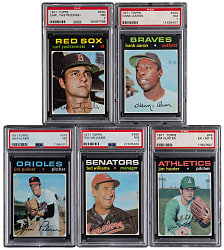 1971 Topps Singles Collection (69) with (52) Hall of Famers Including (5) PSA Graded – Clean!