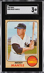 1968 Topps #280 Mickey Mantle SGC VG 3