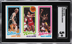 1980-1981 Topps Basketball #6 Bird/Erving/Johnson Rookie SGC EX 5