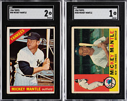 1960 & 1966 Topps Mickey Mantle SGC Graded Pair