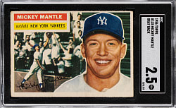 1956 Topps #135 Mickey Mantle Gray Back SGC GOOD+ 2.5
