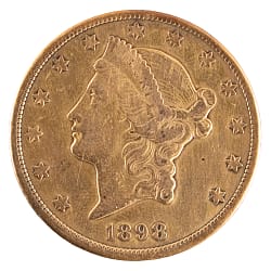 1898-S Twenty Dollar Liberty Head Gold Double Eagle Coin