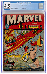 1941 Timely Comics Marvel Mystery Comics #26 Parrot Appearance in Human Torch Story - CGC 4.5