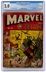 1940 Timely Comics Marvel Mystery Comics #10 Human Torch and Sub-Mariner Battle Conclusion - CGC 2.0
