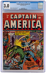 1941 Timely Comics Captain America Comics #6 Hanging Cover/Panels - CGC 3.0