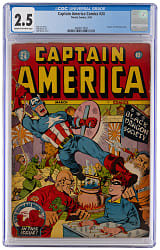 1943 Timely Comics Captain America Comics #24 Stan Lee Story, Syd Shores Cover - CGC 2.5