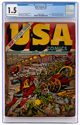 1941 Timely Comics USA Comics #2 Stan Lee Text Story, Hitler Cover - CGC 1.5