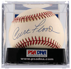 Curt Flood Single-Signed ONL/White Baseball - PSA/DNA 8.5