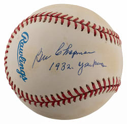Ben Chapman Single-Signed OAL/Brown Baseball with "1932 Yankees" Inscription - Full PSA/DNA LOA