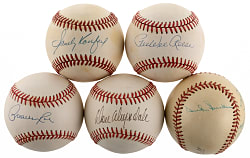 Brooklyn/Los Angeles Dodgers Signed Baseball Group (5) with Sandy Koufax & Don Drysdale Single-Signed Plus Gil Hodges Multi-Signed