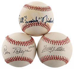 Tougher Single-Signed Baseball Trio with Harry Walker, Bill "Swish" Nicholson & Babe Dahlgren - All Individually Certified