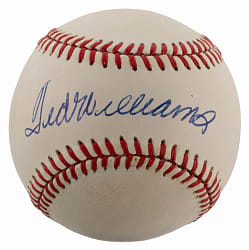Ted Williams Single-Signed OAL/Brown Baseball - Full JSA LOA