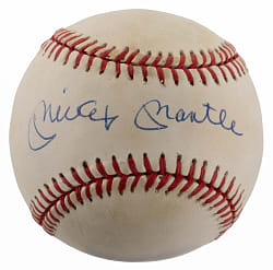 Mickey Mantle Single-Signed OAL/Brown Baseball - Full JSA LOA