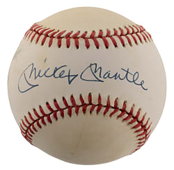 Mickey Mantle Single-Signed OAL/Brown Baseball - Full JSA LOA