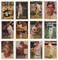 1957 Topps Near Complete Set (351/407) with Aaron, Mantle, Mays & F. Robinson RC