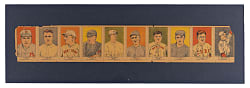 1923 W515-1 Uncut 10-Card Strip with (4) Hall of Famers Including #47 Babe Ruth