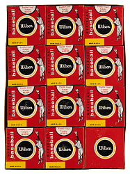 1960s Wilson Official Pacific Coast League Baseballs (12) Sealed in Boxes with Display Case