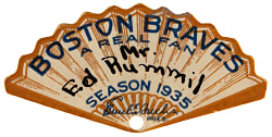 1935 Boston Braves Exceedingly Rare Celluloid Season Press Pass from Babe Ruth’s Final Season - Presented to Sportswriter Ed Rumill