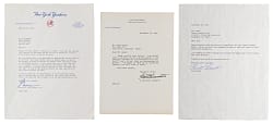 1983-1986 Signed Letter Trio with Bart Giamatti, Curt Flood & George Steinbrenner