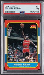 1986-1987 Fleer Basketball #57 Michael Jordan Rookie PSA NM 7