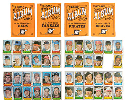 1969 Topps Stamps Collection (174) Plus Complete Album Set (24) Including Aaron, Clemente & Mays