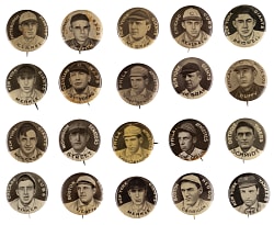 1910 P2 Sweet Caporal Pins Collection (102) with (11) Hall of Famers Including Christy Mathewson & Cy Young
