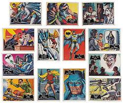 1966 Topps Batman Black Bat Near Complete Set (47/55) with #1 Batman & #2 Robin