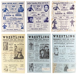 1961-1967 Wrestling Handbill Posters (20) with Albano, Monsoon, Rocca & Sammartino