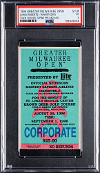 1996 Greater Milwaukee Open Ticket Stub PSA VG 3 - Tiger Woods Professional Debut