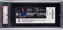 2013 Cadillac-WGC Championship Full Ticket PSA NM 7 - Tiger Woods PGA Win #76