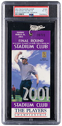 2001 The Players Championship Ticket Stub PSA VG-EX 4 - Tiger Woods PGA Win #26
