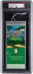 2002 U.S. Open at Bethpage Black Full Ticket PSA EX 5 - Tiger Woods PGA Win #32, Major Win #8