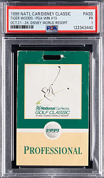 1999 National Car Rental at Disney Resort Classic Golf Pass PSA POOR 1 - Tiger Woods PGA Win #13