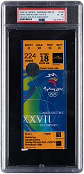 2000 Sydney Olympics 200M Butterfly Ticket Stub PSA EX-MT 6 - Michael Phelps Olympic Debut (Population 1, None Higher)