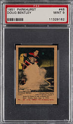 1951 Parkhurst Hockey #48 Doug Bentley Rookie PSA MINT 9 - Population 3 with None Higher