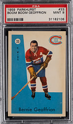 1959 Parkhurst Hockey #33 Boom Boom Geoffrion PSA MINT 9 - Only 1 Higher