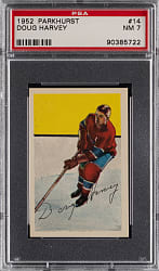 1952 Parkhurst Hockey #14 Doug Harvey PSA NM 7