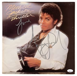 Michael Jackson Boldly Signed 1982 Thriller Album Cover With Full JSA LOA - Mammoth Signature!