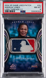2004 SP Game Used Patch #AJ Andruw Jones MLB Logoman Patch #1/1 PSA NM-MT 8