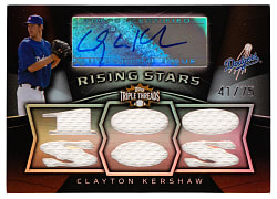 2009 Topps Triple Threads Rising Stars Clayton Kershaw Auto Relic #41/75