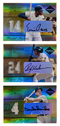2005 Leaf Limited Legends Jersey Number Certified Autograph Trio with Banks, Henderson & Snider - Each #/15 or Lesser