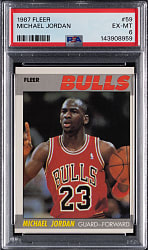 1987-1988 Fleer Basketball #59 Michael Jordan PSA EX-MT 6